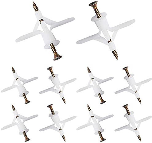 YIXISI 100 Piezas Sujeción para Paredes Huecas, Anclaje de Columna de Tubo de Expansión, Tacos y Tornillos para Fijación en Pared de Yeso, Tacos para Placas de Yeso, Tacos para Placas Ligeras