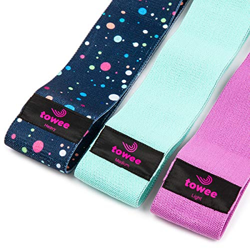 Towee Booty Band Fitnessbänder 3er Set für Po, Beine und Arme - Elastisches Gummiband für Damen Home Gym - Ideale Resistance Bands für Kraft- und Widerstandstraining (Cosmic)