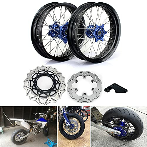 TARAZON 3,5 X 17 4,25 X 17 Supermoto Radsatz Felgen Radnabe Bremsscheiben Wheels für Yamaha YZ250F YZ450F 2009-2013