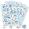 Maritime Aufkleber, 96er Set: Sticker mit Boot, Rettungsring & Leuchtturm, Spruchaufkleber, Deko Sommer, Meer & Strand, Maritim, Dekoration für Karten, Geschenke & Party, Dekosticker Klein, Ø 4 cm