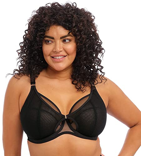 Elomi Damen Kintai Underwire Bra Plunge-BH, Undurchsichtige, Schwarz, 70K