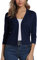 EXCHIC Donna Elegante 3/4 Maniche Bolero Cardigan Corto Open Front Maglioni Coprispalle (S, Marino Blu)