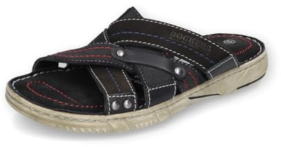 Dockers by Gerli Herren Klassische Sandalen, Männer Sandalen,klettverschluss,sommerschuhe,freizeitschuhe,offene schuhe,schwarz,47 EU