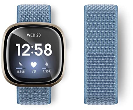 HYKEJJ Nylon Solo Loop Armband für Fitbit Versa 3 / Fitbit Sense, Fitbit Versa 3 / Fitbit Sense Nylon Armbänder Uhrenarmband Sport Ersatzband Kompatibel mit Fitbit Versa 3 / Fitbit Sense (11)