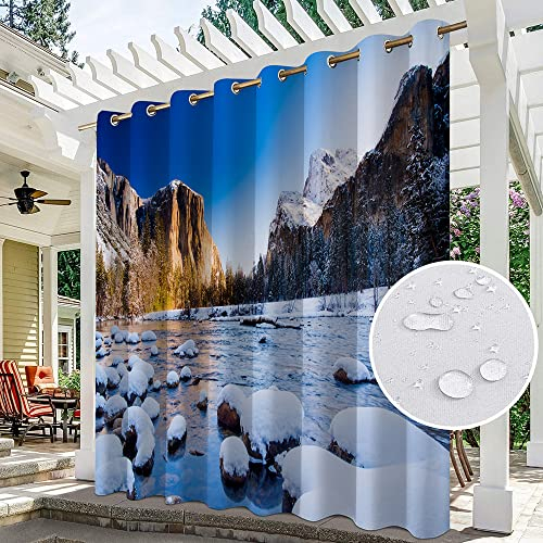 Wasserfeste Vorhänge für Terrasse, Veranda, Jalousien, Pergola, Outdoor, mit Ösen, 1 Panel, 350 x 234 cm