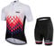 JEPOZRA Fahrradtrikot Herren MTB Kleidung Sommer Lycra Radbekleidung Atmungsaktiv Radtrikot Kurzarm + Fahradhose mit Sitzpolster 4D für Fahrrad Rennrad Mountainbike (M, Rot weiß)