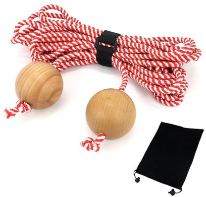 SCOTTCHEN Cornhole Game Measuring Device / Cornhole Game Set up Assistance/ Cornhole Boards Distance Setup Tool 1/4in x 9.3 Rope with 2-1/2 in Wood Balls