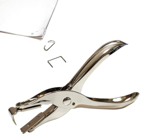 Levapunti a Pinza in Acciaio Inox Cromato Per Ufficio e Casa, Leva Punti Metallici Pinzatrice, Leva Graffette Levagraffette Puntatrice