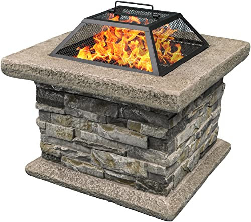 Homeology Fireology Vietri Majestic Garten- und Terrassenheizer, Feuerstelle, Feuerstelle, Feuerstelle, Grill, mit Öko-Stein-Finish