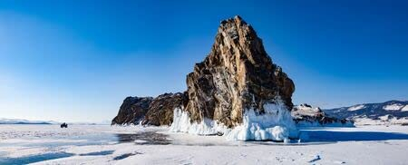 Poster-Bild 150 x 60 cm: ATV auf dem Eis des Baikalsees(50460565)