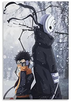 HIHIOI Anime-Rolle Obito Uchiha Leinwand-Kunstposter und Wandkunst-Bilddruck, modernes Familien-Schlafzimmer-Dekor-Poster, 30 x 45 cm