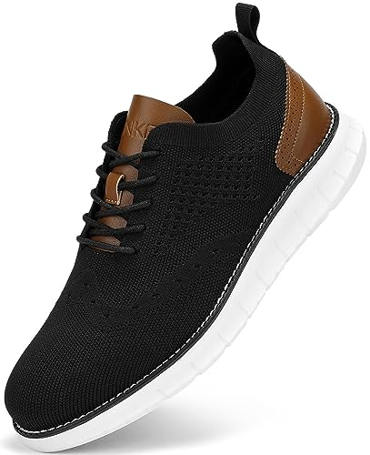 SVNKE Zapatos de Cordones Zapatillas de Vestir Clásico Oxfords Formales Derby para Hombre Boda Negocios Negro 45