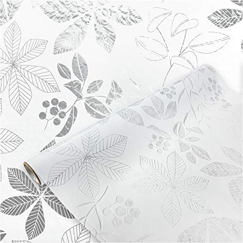 Fensterfolie selbsthaftend 67,5x100 cm | Statische Sichtschutzfolie ohne Kleber aus PVC | Selbsthaftende Glasfolie für Lichtdurchlass und Privatsphäre | Fensterfolie statisch haftend | Felicia