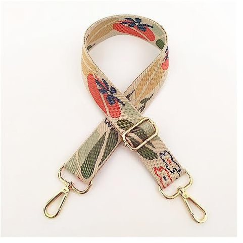 Bandouliere pour Sac Toile Fleur Ceinture Sac Sangles for Femmes Sacs à bandoulière réglable Sangle pièces for Accessoires Arc-en-Ciel Sac à Main Sac Ceinture Sangle Bandoulière (Color : Gold Hook)