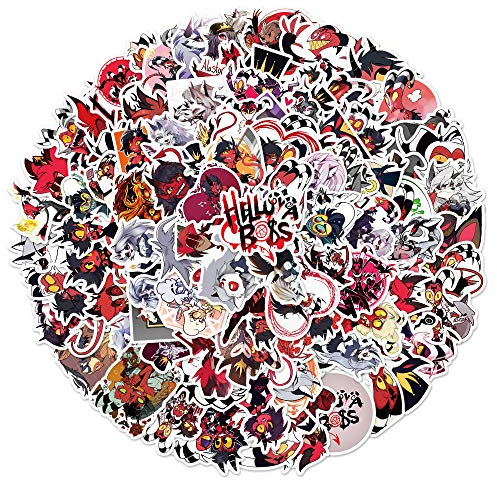 MayDee 100 Helluva Boss Aufkleber Wasserdichte Graffiti Aufkleber, Anime Helluva Boss DIY Gepäck Kühlschrank Laptop Skateboard Aufkleber Personalisierte Kombination Nicht Wiederholt, Mehrfarbig
