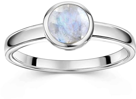 Materia Mondstein Ring Silber 925 echt - Edelstein Schmuck SR-19-56