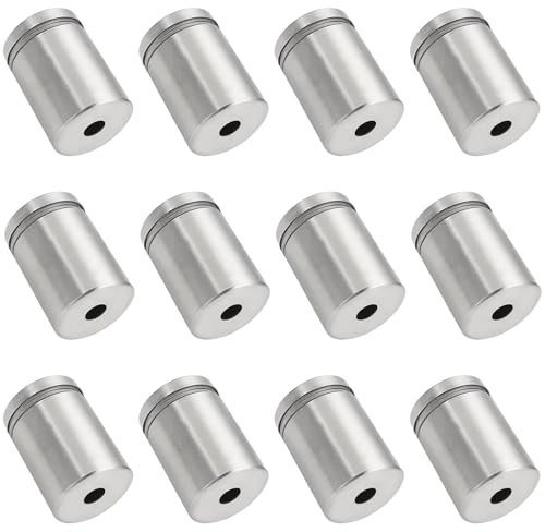 12 PCS Stainless Steel Advertising Nails,Glass Sign Fixings Standoff Bolts (19mm*30mm)