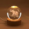 Wioilyoy 3 Crystal Night Light, 2.36 Inch Elephant Glass Ball Light with Color LED Bracket, 7 Color Variations Clear Glass Ball Light