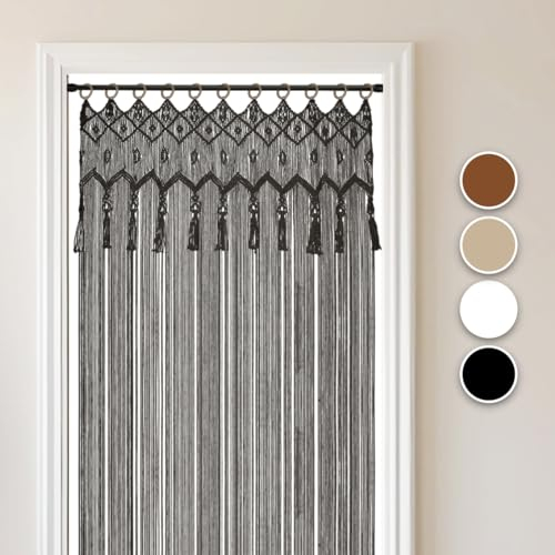 Cozyor Makramee Boho Vorhang Türvorhang Fenstervorhang 132x200cm als Raumteiler, Wandbehang & Deko für Traubogen, Hochzeit, Wohnzimmer, Balkon handgemacht