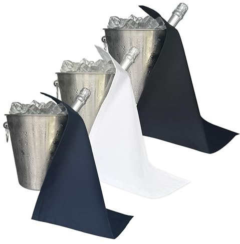 BOTTLECLOTHS - Catering Collection, Bottle Cloths for Ice Buckets, Polycotton, 42 cm, Corner Hole, Stitched Circle (Colour Combo, Pack of 3)