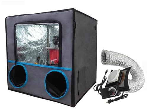 3D Printer Multifunctional Enclosure Paint Spray Booth with Exhaust Fan Filter System with Adjustable Speed Control Power Adapter for Resin 3D Printer Painting Polishing Model