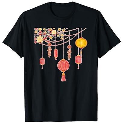 Linterna china, festival, étnico, estilo chino, único, desga Camiseta