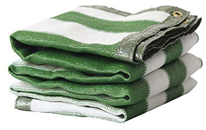 Schattentuch UV-beständiges Sonnenschutznetz, Gaze-Markise, Pavillon, Baldachin, Pavillon, Outdoor, 8 Größen, Grün und Weiß gestreift (Größe: 2x4m) ()