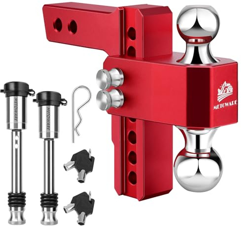 METOWARE Adjustable Trailer Hitch Fits 2 Receiver, 6 Drop/Rise 14K GTW