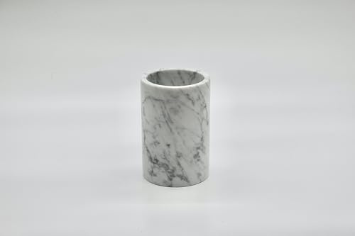 marmortrend Küchenutensilienhalter/Weinkühler aus edlem Marmor 10 * 15cm (Weiß Carrara Bianco)