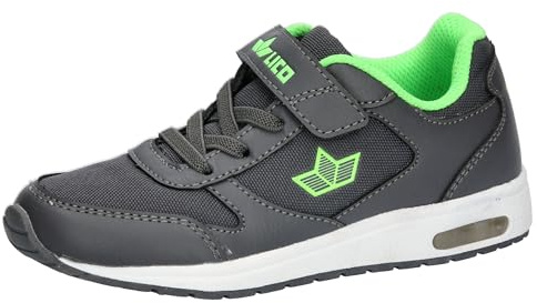 Lico Jungen Unisex Kinder Elvin VS Sneaker, Grau/Grün, 30 EU