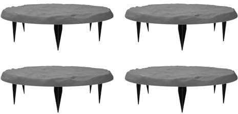 Dpofirs 4 Stück Trittsteine ​​für den Garten, Trittsteine ​​aus Kunststoff für den Außenbereich, Trittsteine, Dekorative Trittsteine ​​aus Polypropylenharz mit Erdspießen für Rasen,