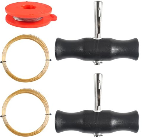 Auirshiky 5 Pièces Outils de Dépose de Pare-Brise Universel Outils, kit d'outils de dépose de vitre de Pare-Brise de Verre 3pcs Fils de Coupe et 2 pcs Poignées de Vitre pour Fenêtre de Pare-Brise