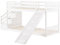 Merax Children's Cabin Bed Bunk Bed with Storage Stairs, Slide and 2 Drawers, Solid Pine Wood Frame, Kids Children Teenagers, White (2 * 90x190cm)