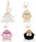 Thapncow Porte-clés en Pompon Animal Mignon, porte-clés de sac, porte-clés personnalisé, Porte Clé Femme Pompon, pour Sacs à Main, Voiture, Décorations de sac à dos, Lot de 4 porte-clés