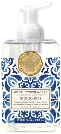 Michel Design Works Foaming Hand Soap, Indigo Seas, Beautiful Square Container with Pump 530ml