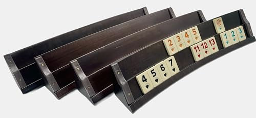 Generisch OkeyKub-Premium handgefertigtes Oval Rummy Set aus echtem Holz, Curved Romme, Okey Set in Einer stabilen Tragetasche