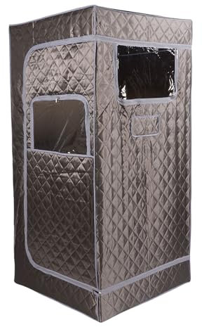 Tnfeeon Tienda de Sala de de Caja de Sauna Portátil con Olla de de Alta Potencia Extra Grande de Tela Estancada con Silla Plegable de de 3.0l Control Remoto (EU Enchufe 220V)