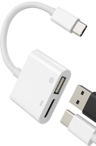 Premium USB-C to USB A and Type C Adapter 2in1 Charger Cable Dongle Compatible for Samsung for Apple iPhone15 Pro Max Plus iPad 10、Air4/5、Mini6、Pro 12.9 Macbook Type Port Charging Thunderbolt