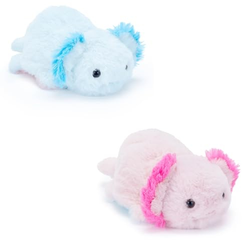Zappi Co 15 cm Wendbares Axolotl Plüschtier | 2-in-1 Blau zu Pink Wende-Kuscheltier | Weiches Stimmungs-Plüschtier für Gaming & Anime Fans