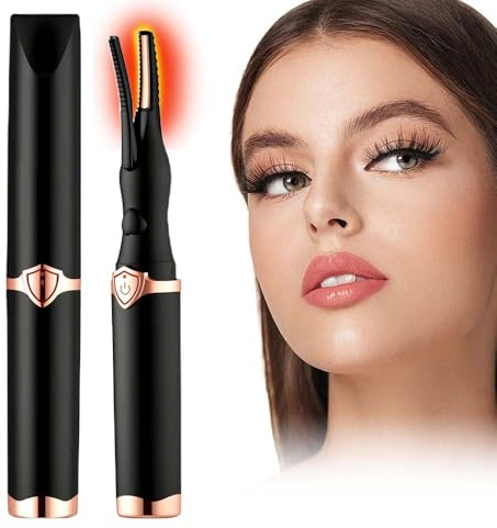 Wimpernzange Beheizbar, Wimpern Curler Elektrisch 10 Sekunden Schnelles Aufheizen mit 3 Temperaturmodi Wimpern, Lash Curler Intelligente Automatische Abschaltung für Natürliches Make up (Schwarz)