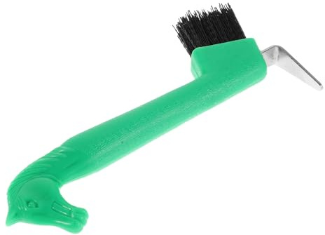 VERDANVERSE Pferdepflege Hufkratzerbürste mit Griff, Grün, 18, 5 cm