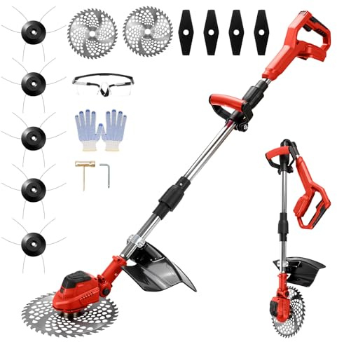 Débroussailleuse Électrique sans Fil pour Makita Batterie, Coupe Bordure avec Manche télescopique de 100 à 140 cm (Largeur de Coupe 24 cm, 25000 TR/Min) pour la pelouse et Le Jardin