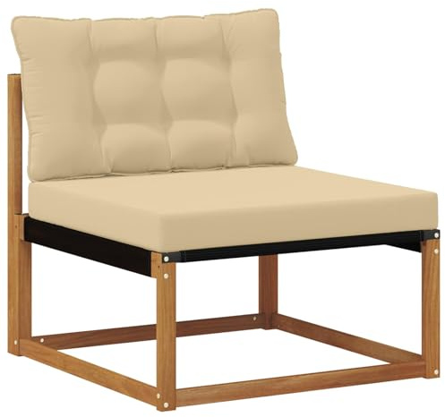 vidaXL Sectional Sofa Einheiten mit Kissen Natur 79 x 83 x 73 cm, Balkonmöbel, moderner Outdoor-Stil, langlebiges Akazienholz-Loungeset für chillige Gartenmomente
