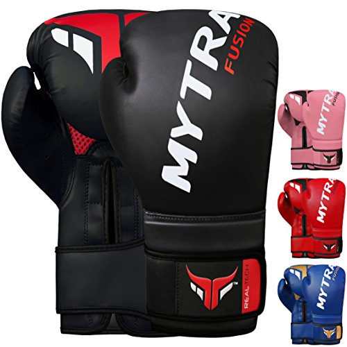Mytra Fusion Boxhandschuhe 10oz 12oz 14oz 16oz MMA Box Handschuhe für das Training Punching Sparring Muay Thai Boxhandschuhe männer and Damen Kickbox Handschuhe (Black, 10-oz)