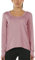 icyzone Damen Laufshirt Langarm Sport Shirt Atmungsaktive Langarmshirt Fitness Top Oberteil mit Daumenloch (M, Dunkelrosa)