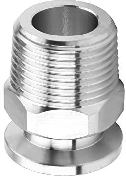 Othmro 1 Stück Sanitär Rohrverschraubung 3/4 PT Außengewinde auf 1,2 Aderendhülse Edelstahl Klemmfitting