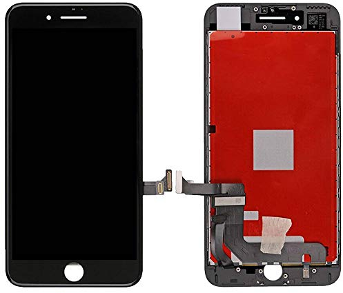 ELLENNE LCD Display für iPhone 7 Plus Glas Touchscreen Schwarz Weiß + Schraubendreher-Set (schwarz)