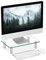Relaxdays Supporto Monitor, Alzatina per TV, Standing Computer Desk, Rialzo Scrivania, Regolabile, 38,5x24, trasparente
