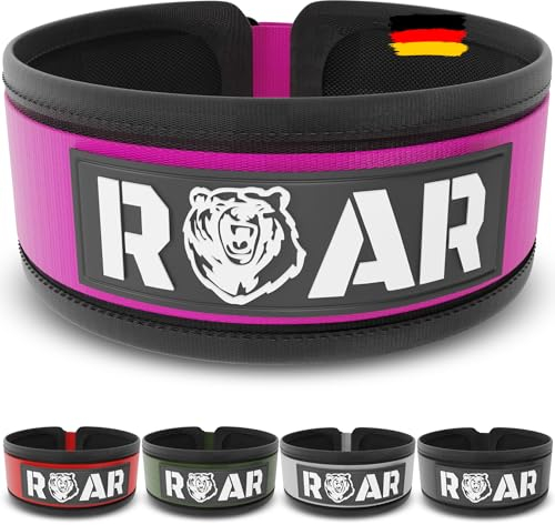 Roar® Gewichthebergürtel Herren und Damen, Lifting Belt for Gym, Powerlifting Gürtel Gewichtheben, Weightlifting Belt, Deadlift Belt, Crossfit Gürtel, Fitness Belt Men, Power Belt (Rose, S)