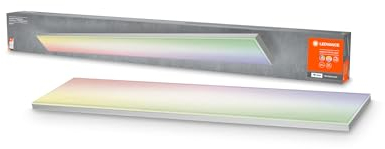 LEDVANCE Smarte LED Deckenleuchte, Panel für Innen mit WiFi Technologie, Lichtfarbe änderbar (3000K-6500K), RGB, 1200mm x 100mm, Kompatibel mit Google und Alexa Voice Control